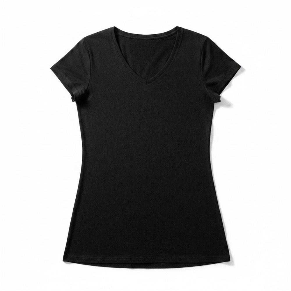 Daily Ritual XXL Black Womens V-Neck Short Sleeve T-Shirt Soft‎ Stretch Everyday